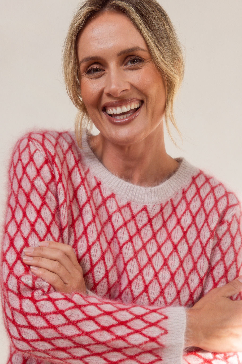 See Saw - Angora/Nylon Blend Lattice Sweater / SS741O