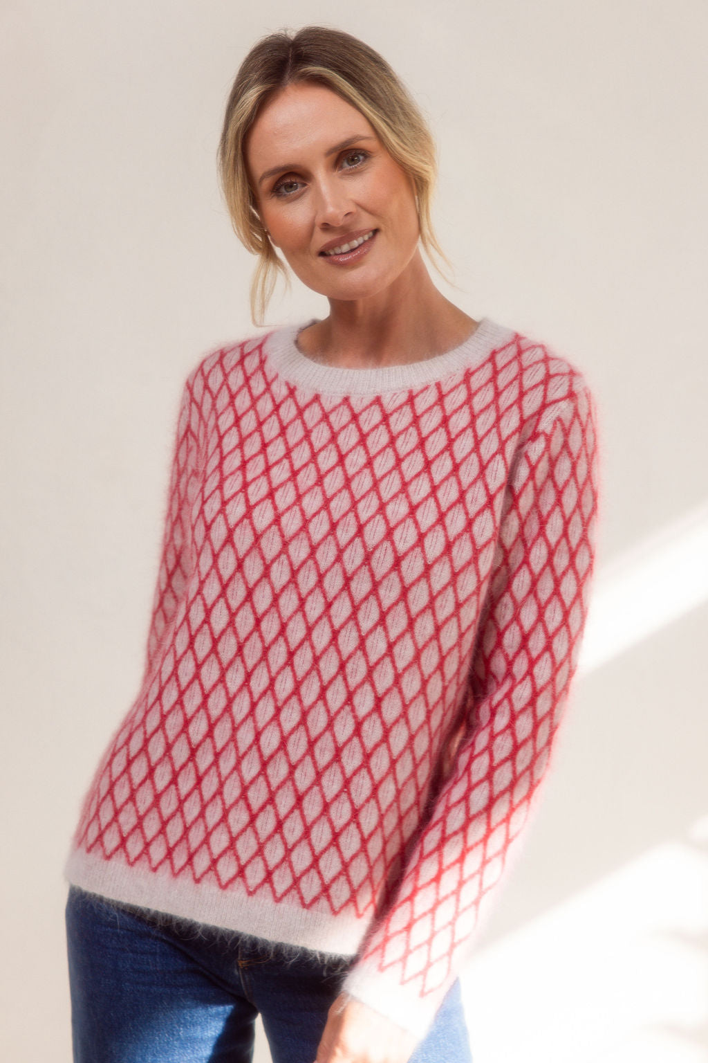 See Saw - Angora/Nylon Blend Lattice Sweater / SS741O