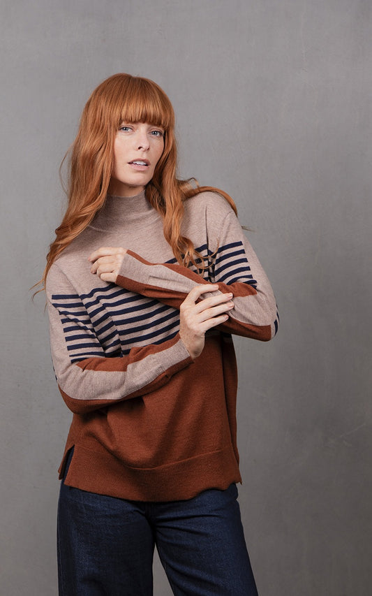 Bridge & Lord - Stripe and Colour Block Tunic BL6622