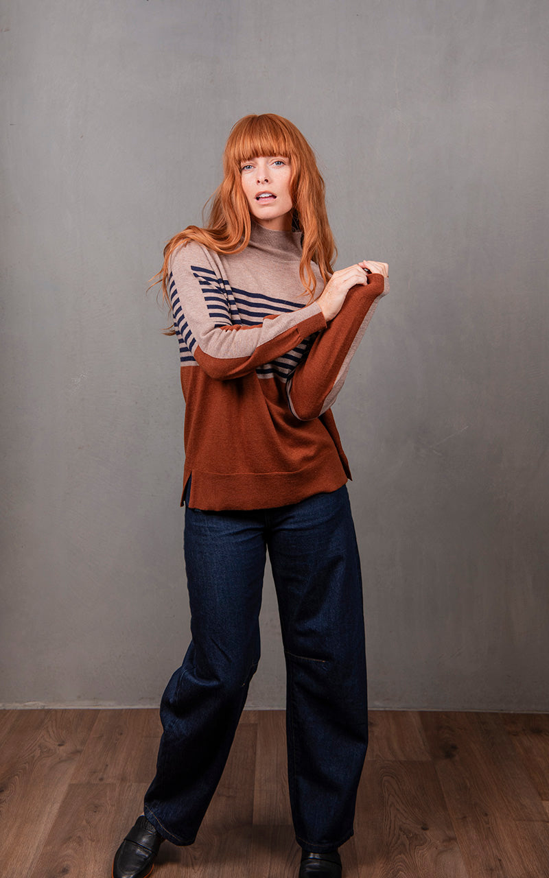 Bridge & Lord - Stripe and Colour Block Tunic BL6622