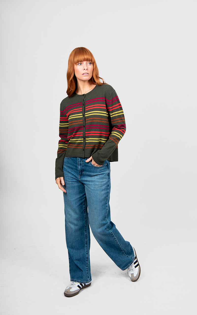 Bridge & Lord - Lucia Multi Stripe Cropped Cardi BL6627