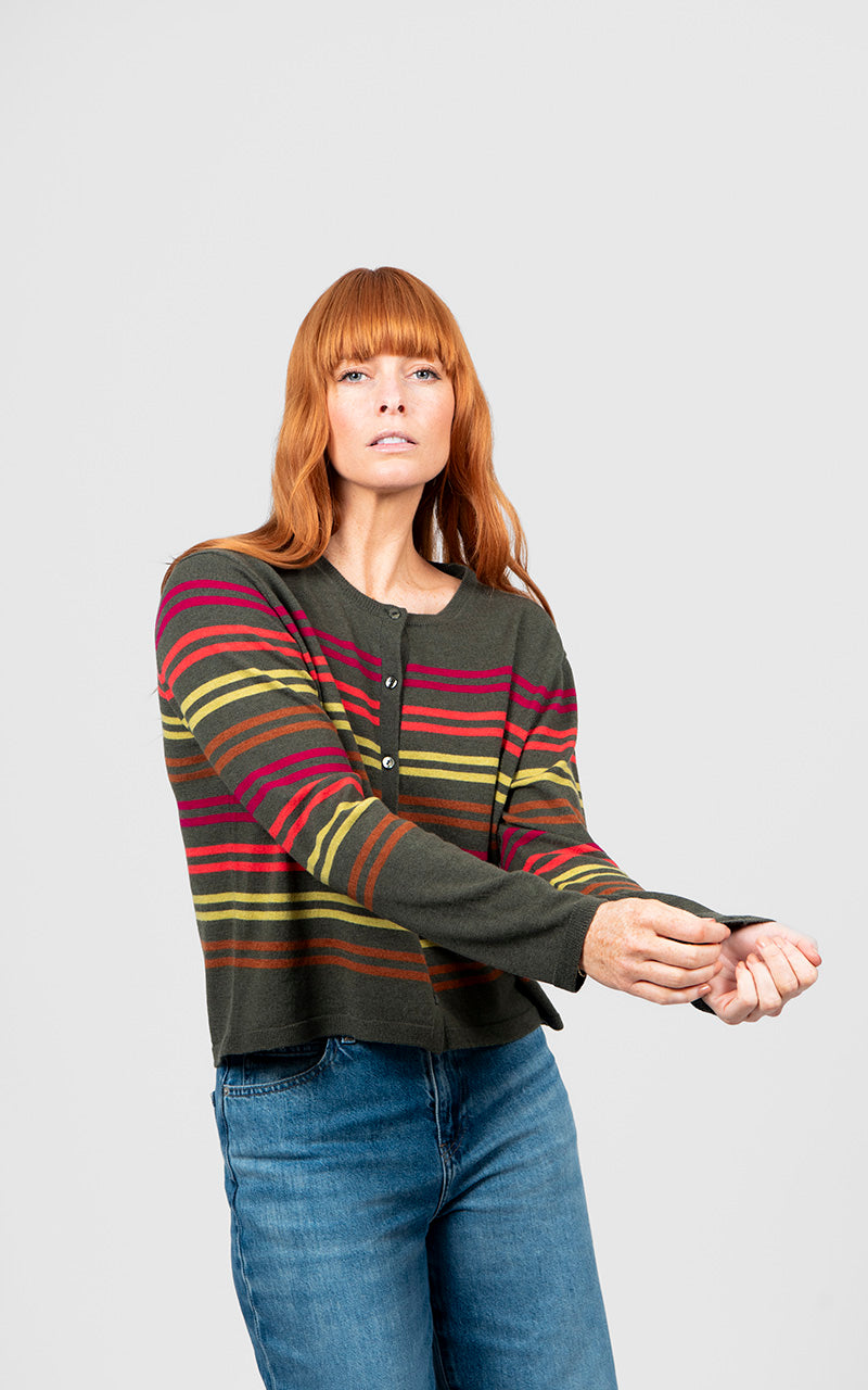 Bridge & Lord - Lucia Multi Stripe Cropped Cardi BL6627