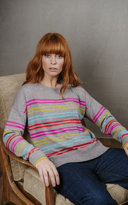 Bridge & Lord - Multi Stripe Relaxed Pullover BL6640