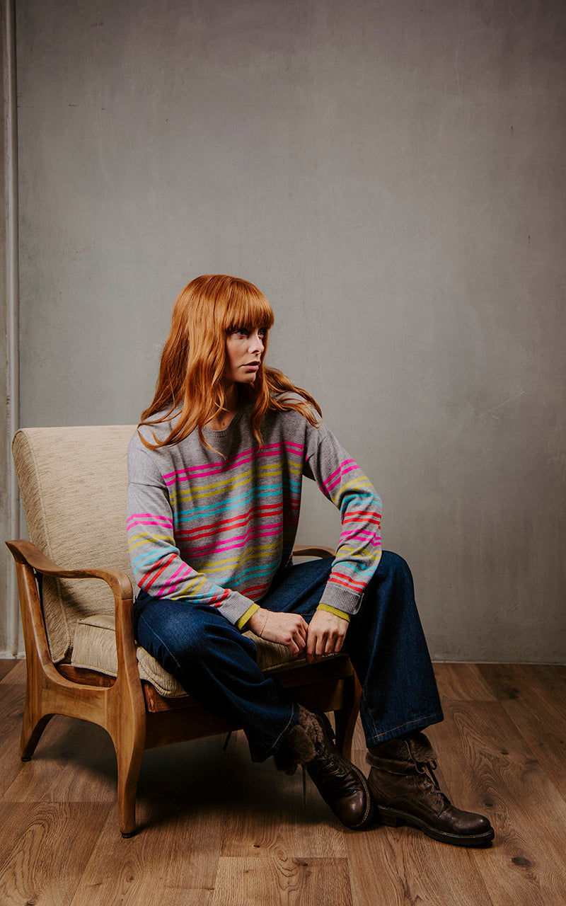 Bridge & Lord - Multi Stripe Relaxed Pullover BL6640
