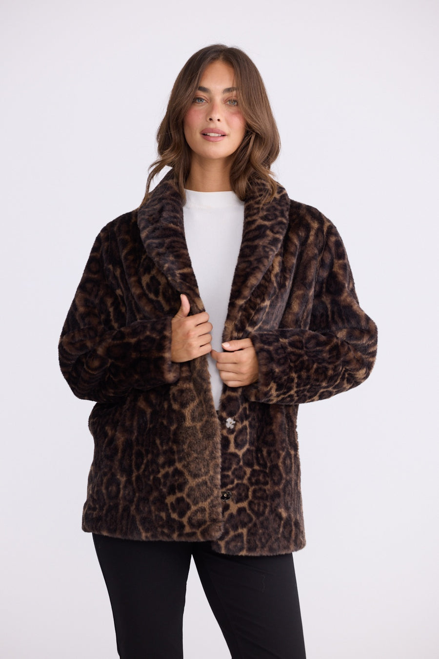 Brave + True - Katerina Fur Jacket - Leopard | BT26310-1