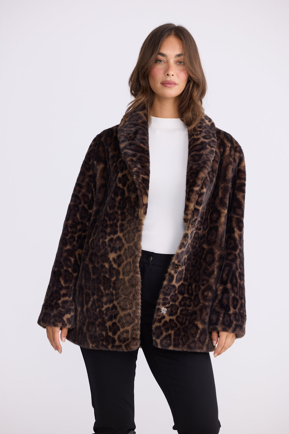 Brave + True - Katerina Fur Jacket - Leopard | BT26310-1