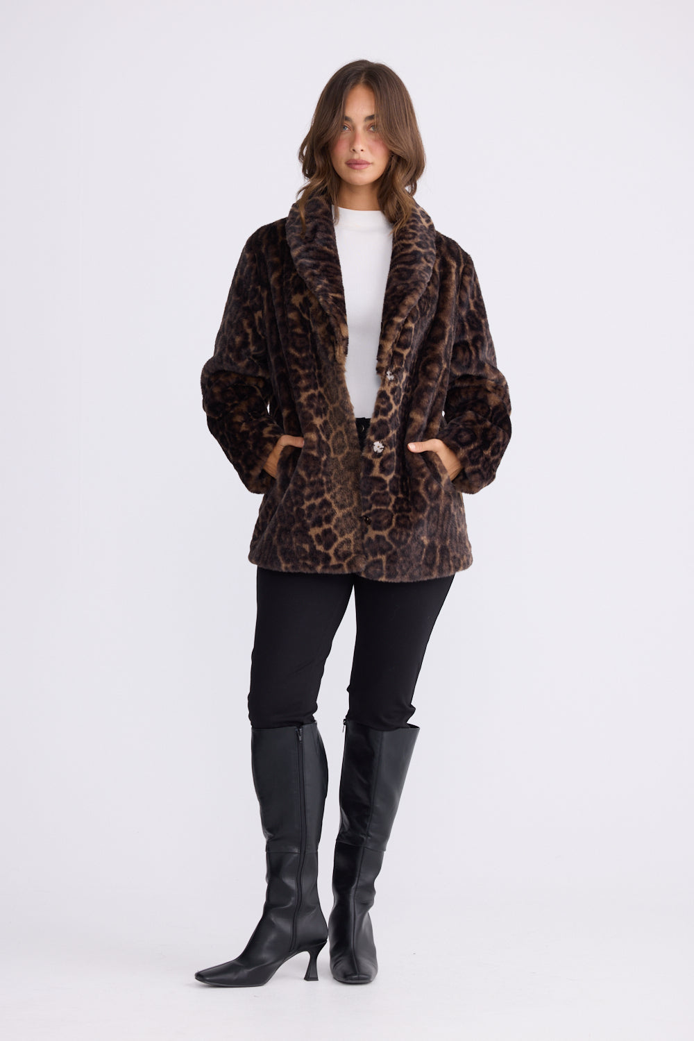 Brave + True - Katerina Fur Jacket - Leopard | BT26310-1