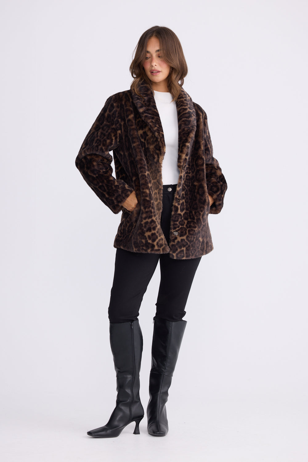 Brave + True - Katerina Fur Jacket - Leopard | BT26310-1