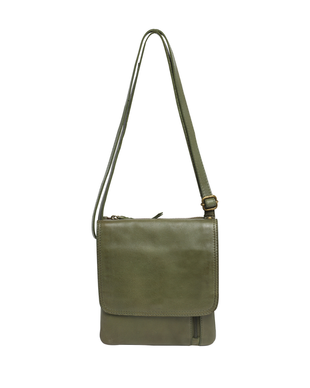 Modapelle - Leather Crossbody with Front Zip 7755