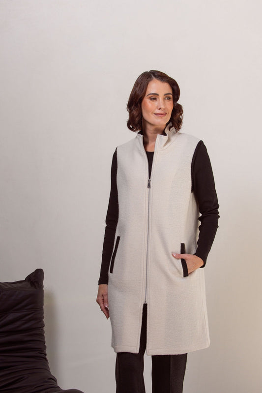 See Saw - 100% Boiled Wool Zip Vest SS606C