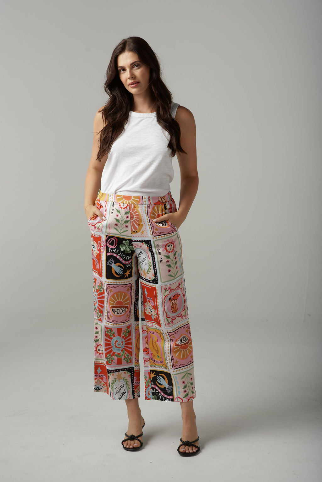 Cloth Paper Scissors - Rodeo Print Cropped Pant C1565