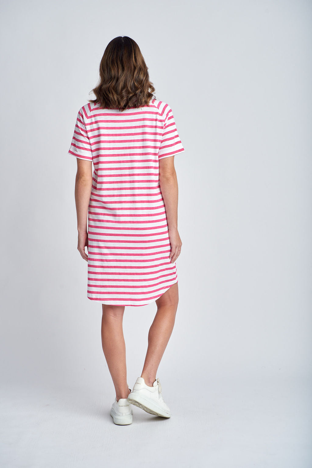 Cloth Paper Scissors - Stripe Dress White/Raspberry | CPS1625