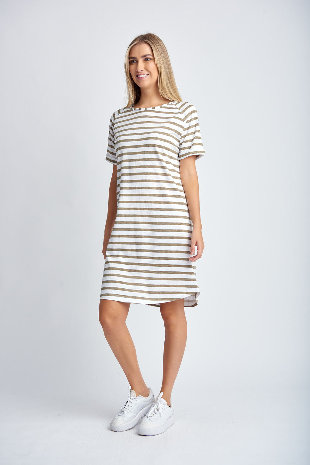 Cloth Paper Scissors - Stripe Dress White/Twig | CPS1625