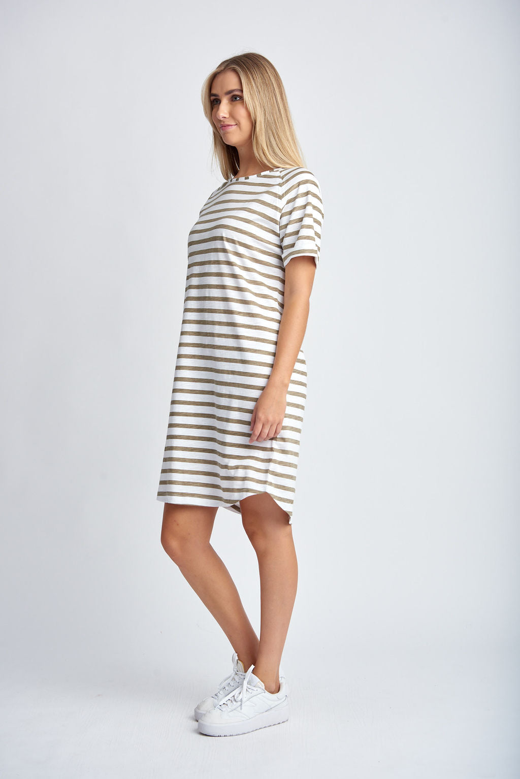 Cloth Paper Scissors - Stripe Dress White/Twig | CPS1625