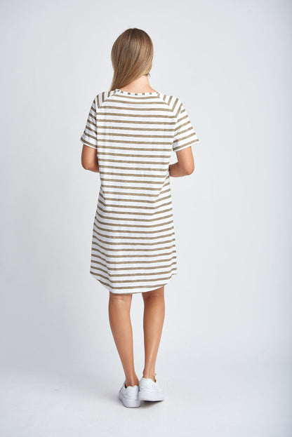 Cloth Paper Scissors - Stripe Dress White/Twig | CPS1625