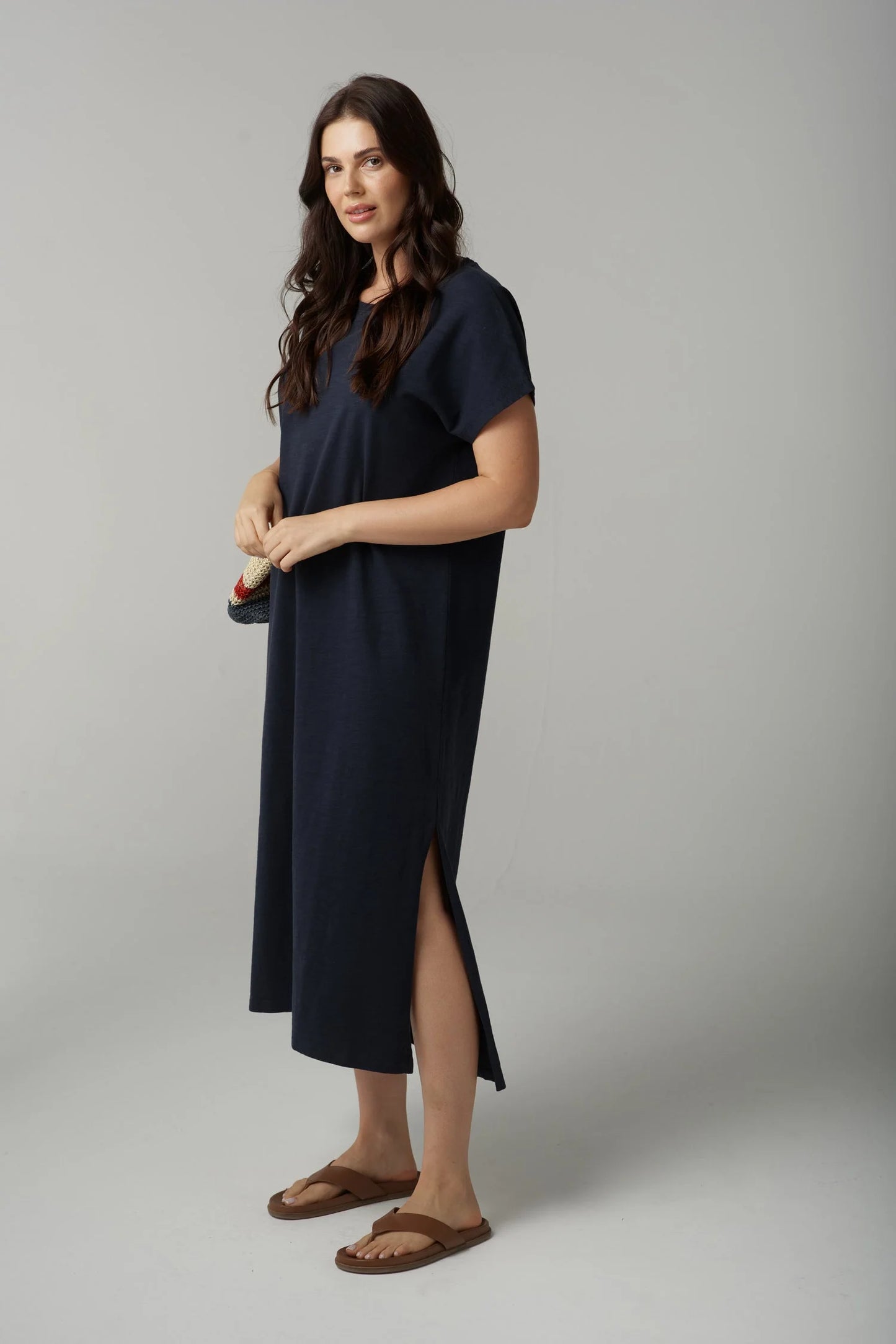 Cloth Paper Scissors - Cap Sleeve Slub Dress C1628
