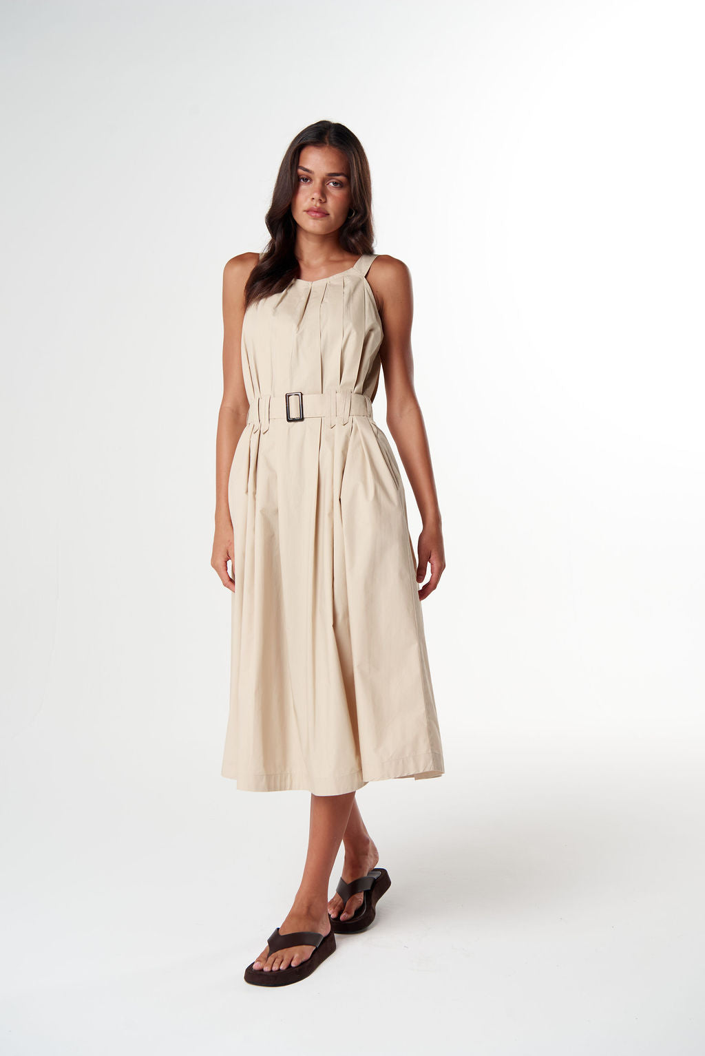 Cloth + Paper + Scissors - Home Pleat Cotton Dress | C1651