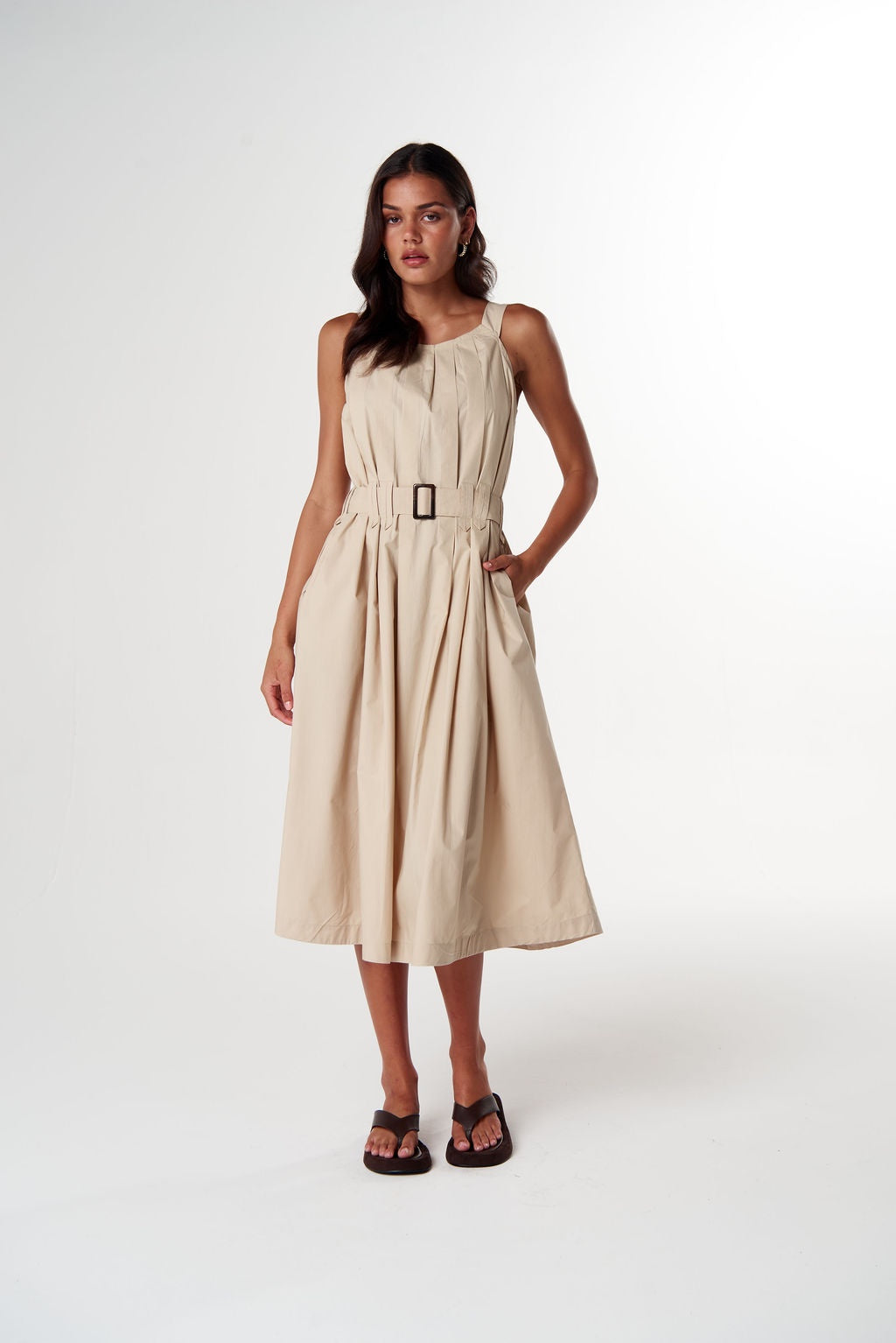 Cloth + Paper + Scissors - Home Pleat Cotton Dress | C1651
