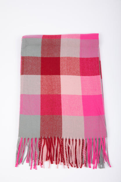 Holiday St Belair Check Scarf Berry + Pink | CC2167