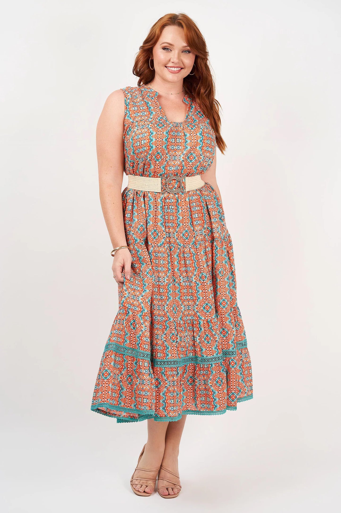 Naudic - Lulu Maxi Soho Print Orange | SS-LV-0904