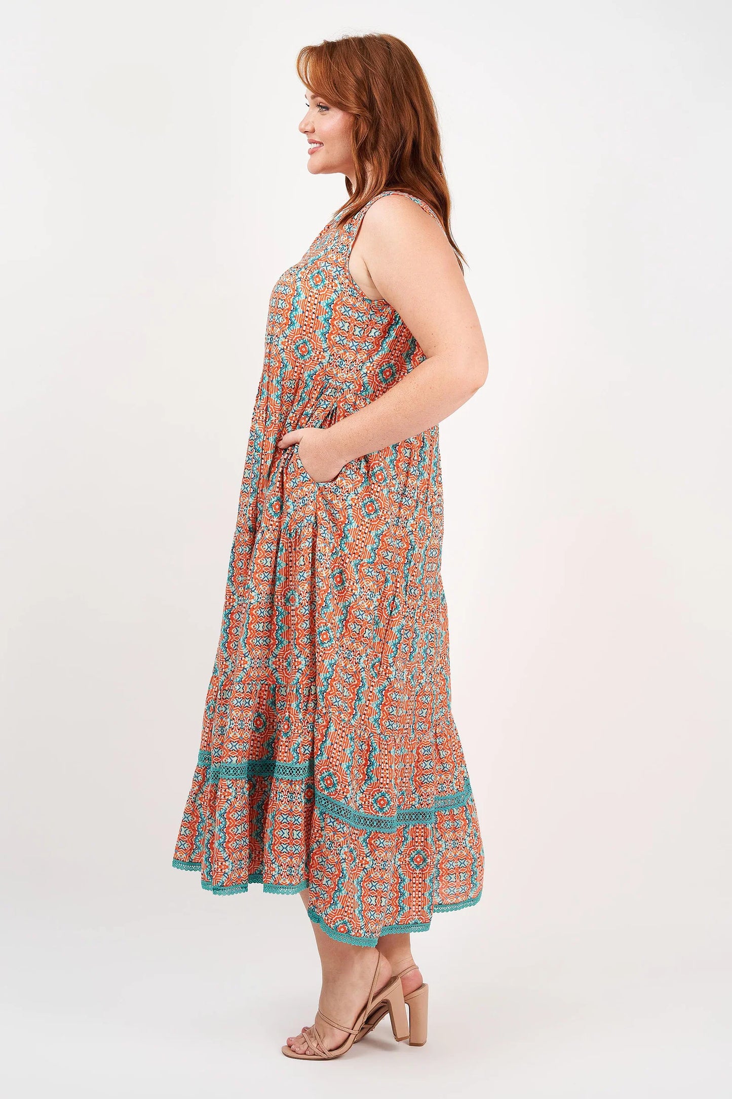 Naudic - Lulu Maxi Soho Print Orange | SS-LV-0904