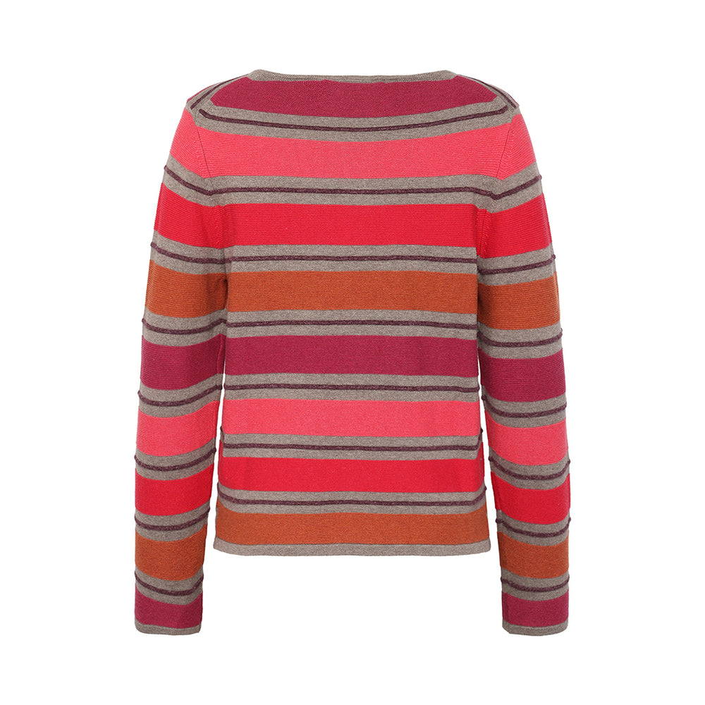 Mansted - Delia Stripe Cardi Rust