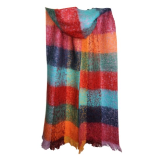 Directions International - All The Squares Scarf Tangerine
