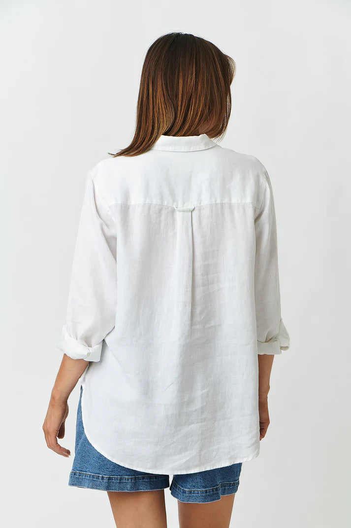 Enveloppe - Linen Boyfriend Shirt - Blanche ENVB-001