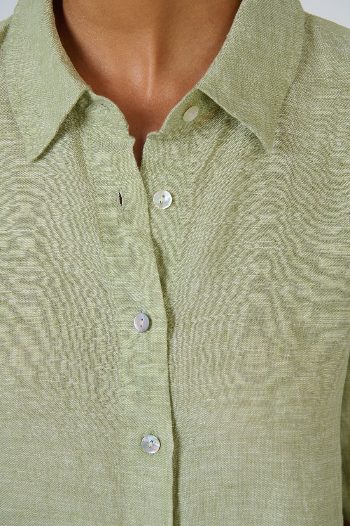 Enveloppe - Linen Short Sleeve Shirt | ENVC-165-KIWI