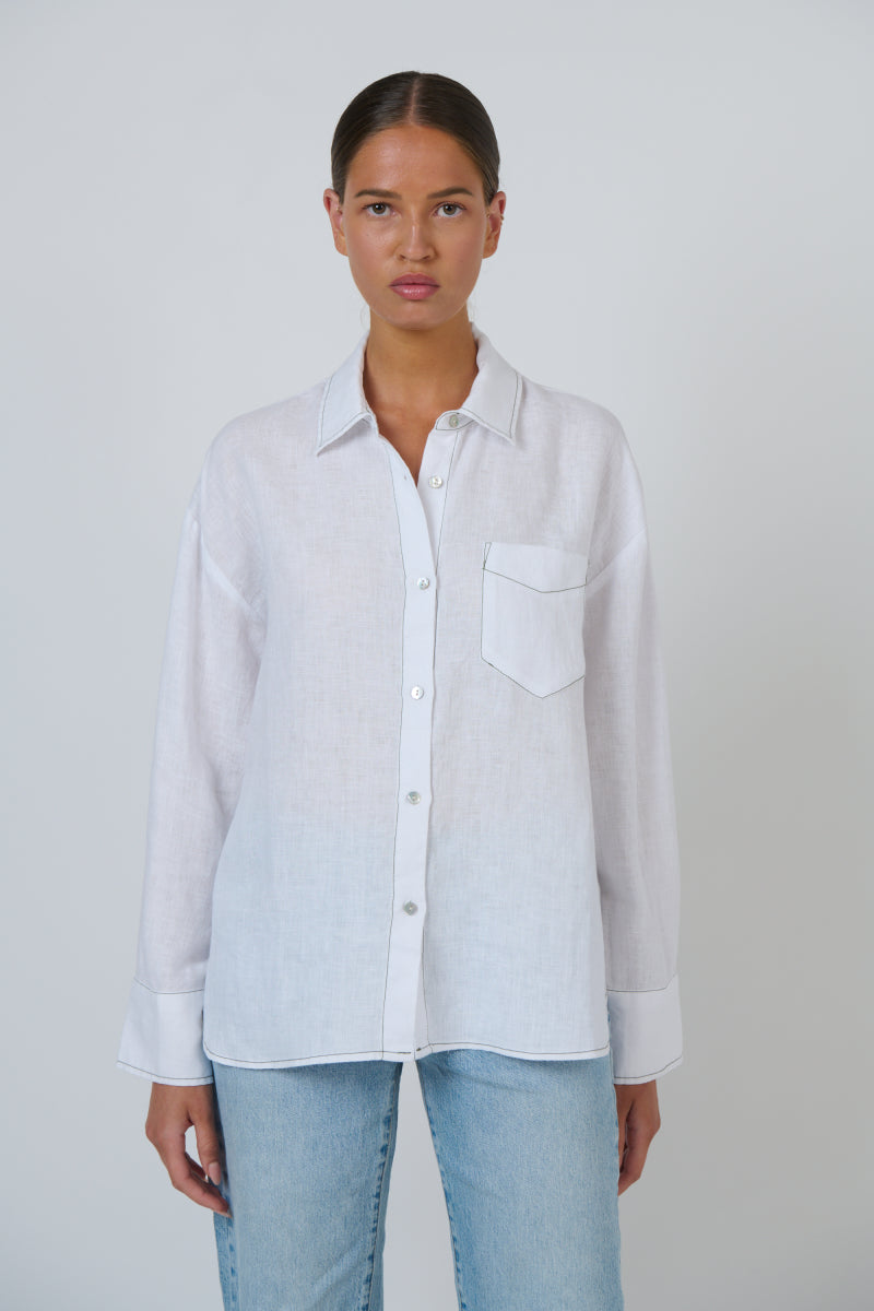 Enveloppe - Linen Boyfriend Shirt | ENVL-151-LYS