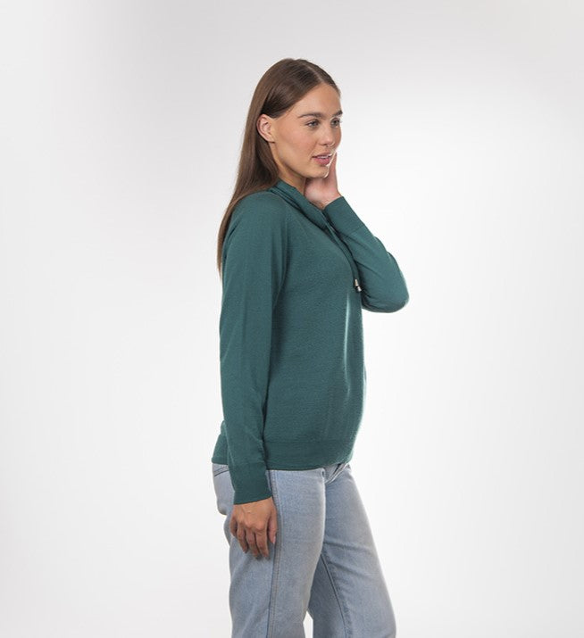 Fields - Tuck Stitch Snood Pullover Green | FK4022