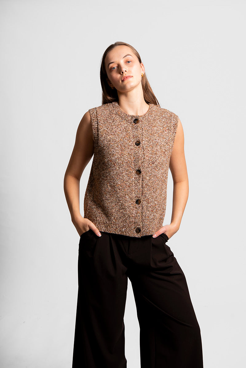 Fields Knitwear - Button Up Vest FK6036