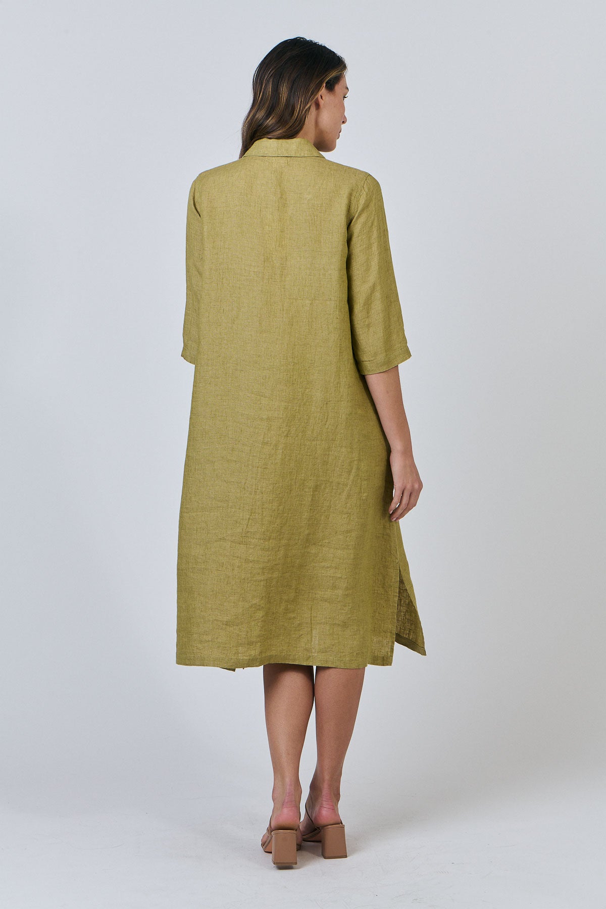 Naturals - Linen Shirt Midi Dress GA442