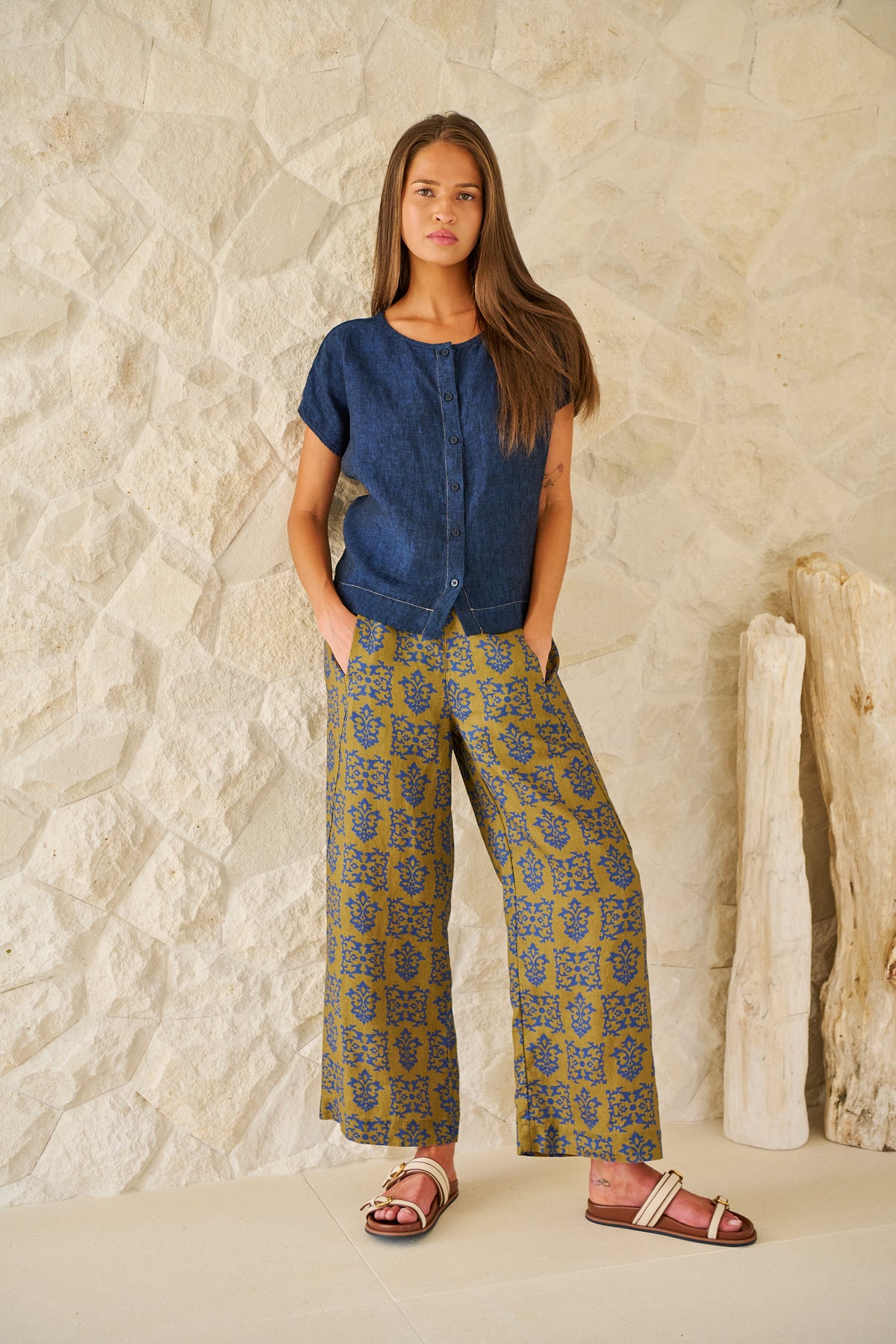Naturals by O & J - Linen Wide-Leg Pant | GA398
