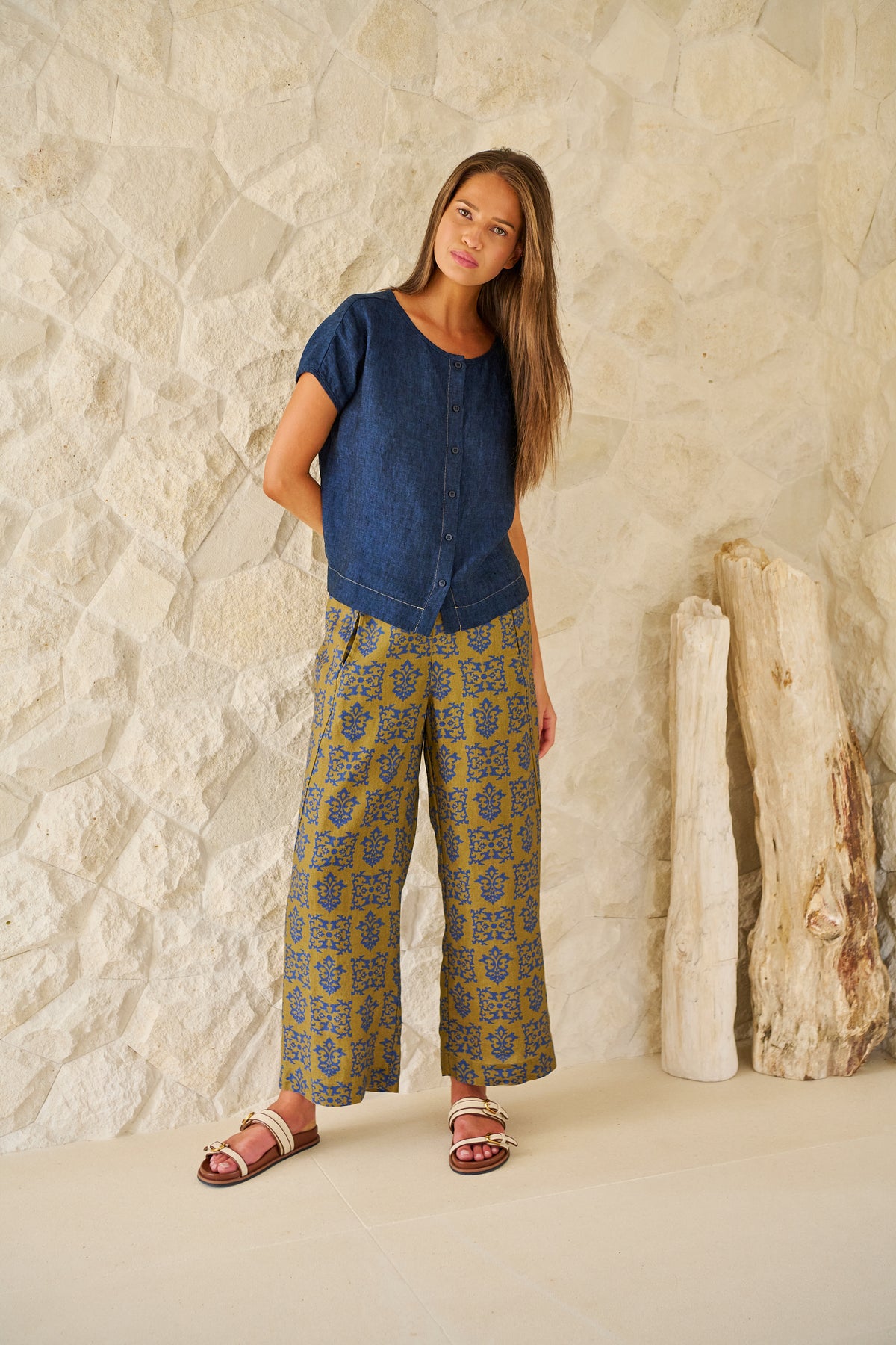Naturals by O & J - Linen Wide-Leg Pant | GA398