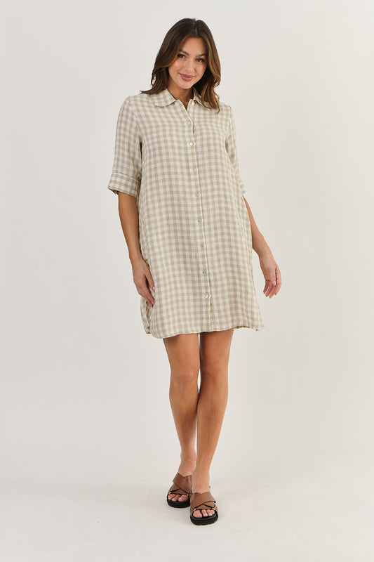 Naturals - Linen Dress Nougat | GA513