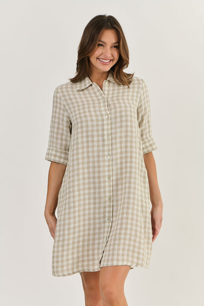 Naturals - Linen Dress Nougat | GA513