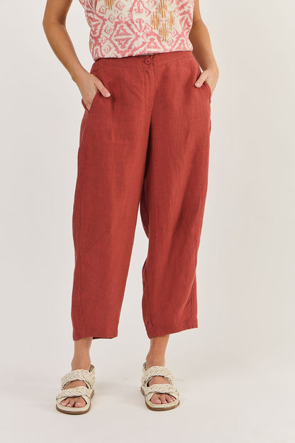 Naturals - Linen Pants Cedar | GA524