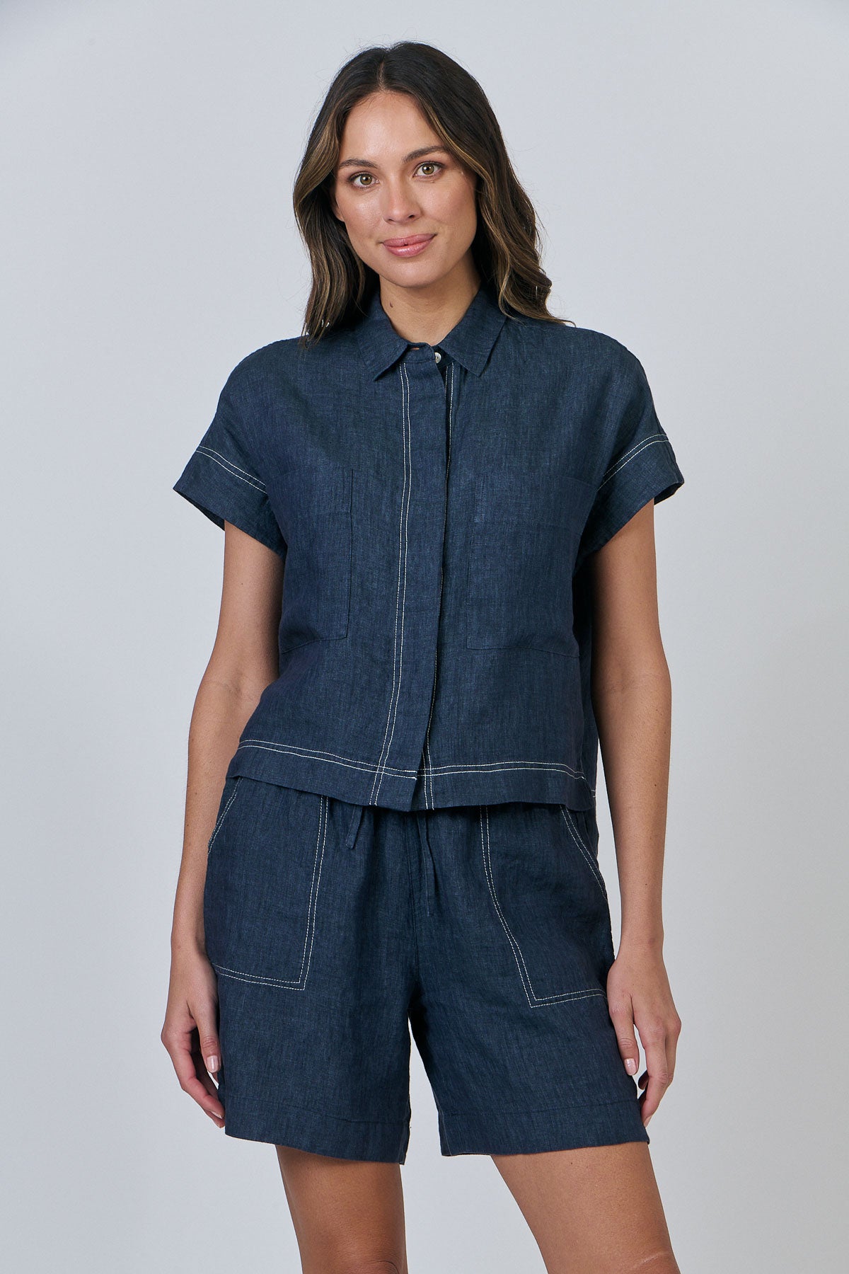 Naturals - Linen Button-Down Shirt GA533