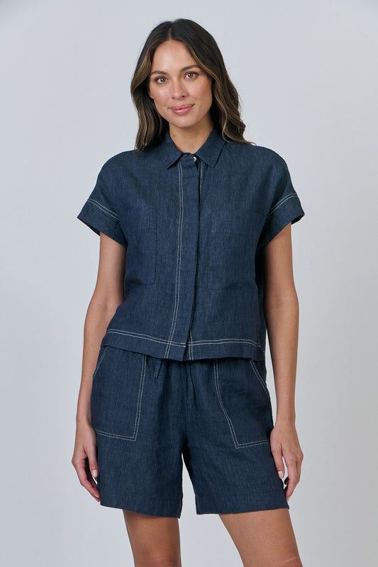 Naturals - Linen Button-Down Shirt GA533