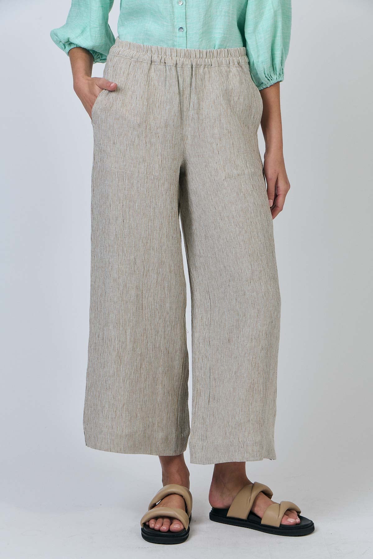 Naturals – Linen Elastic Waist Pants / Blister GA578