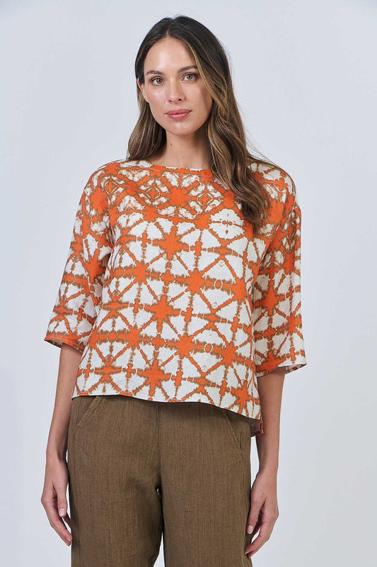 Naturals – Soft Linen Pullover Top / Urchin GA584
