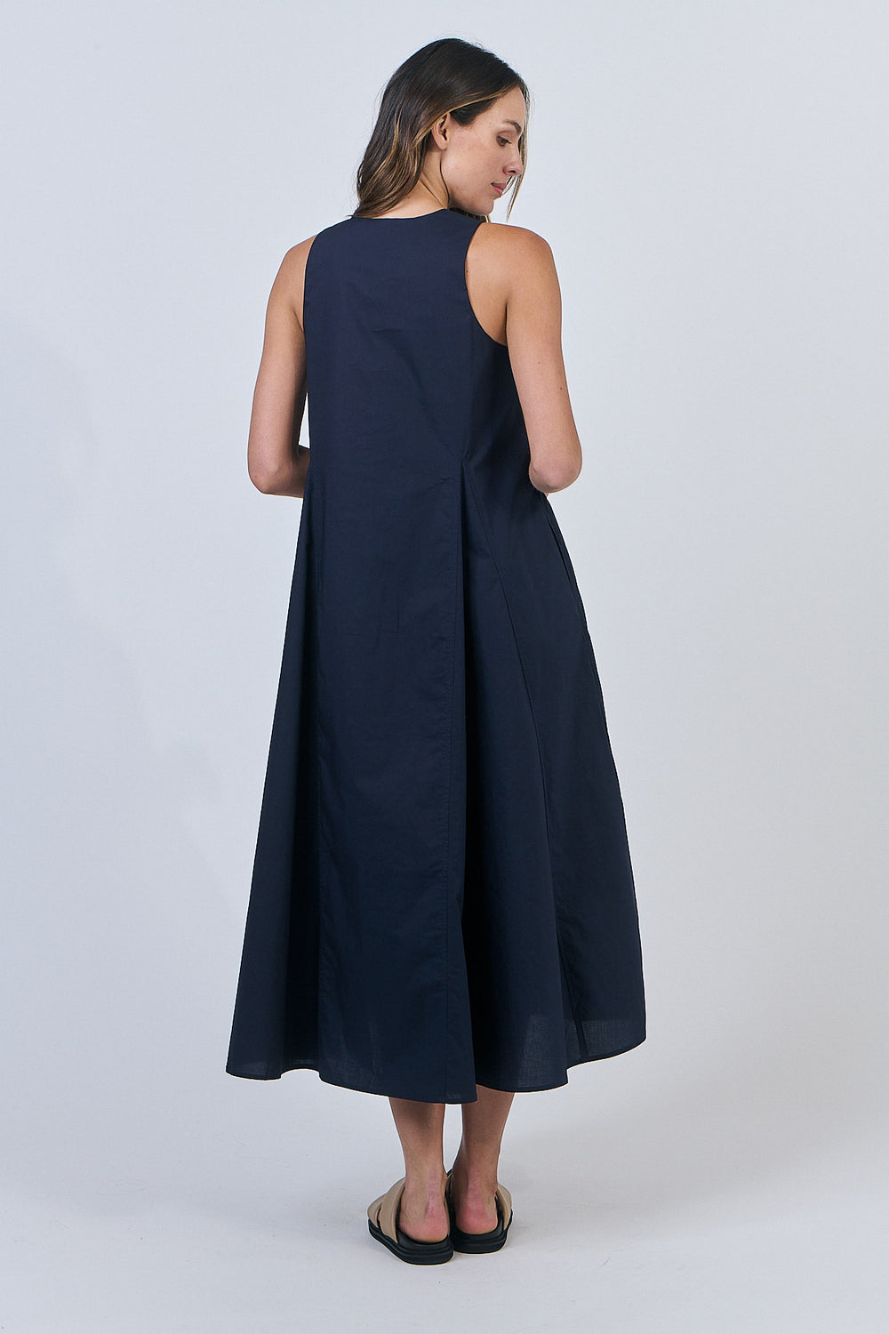 Naturals - Cotton V-Neck Midi Dress GA605