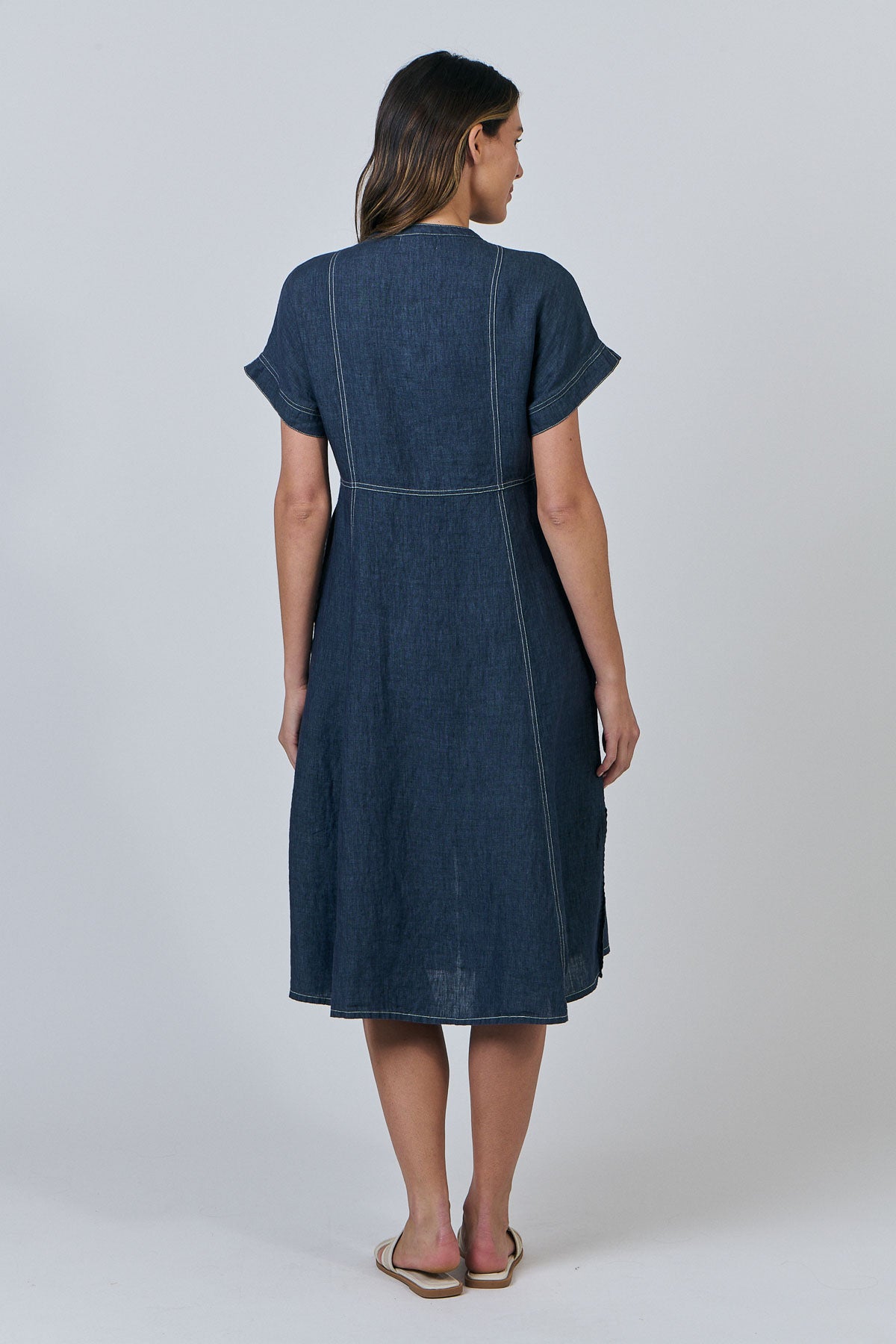 Naturals - Linen Button-Through Dress GA612