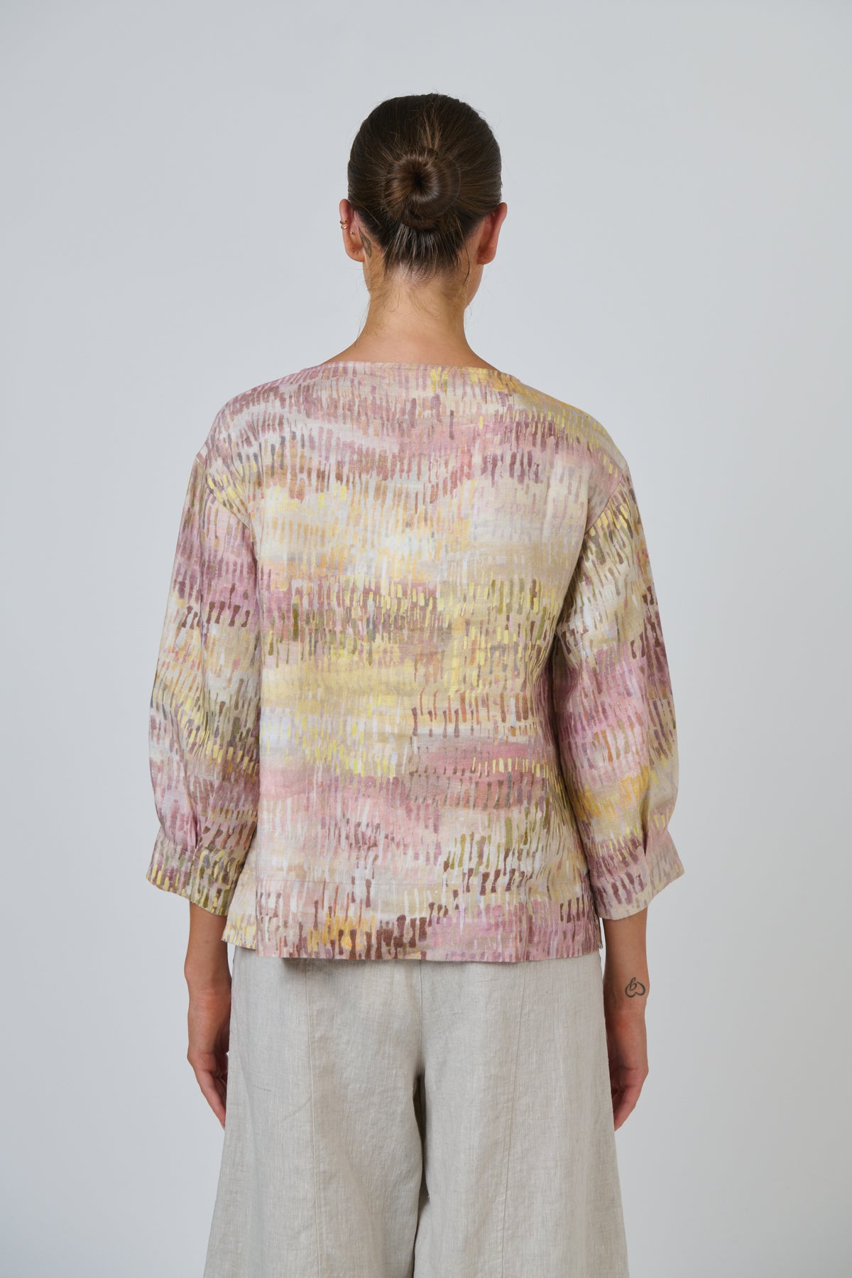 Naturals by O & J - 3/4 Sleeve Linen Blouse | GA674