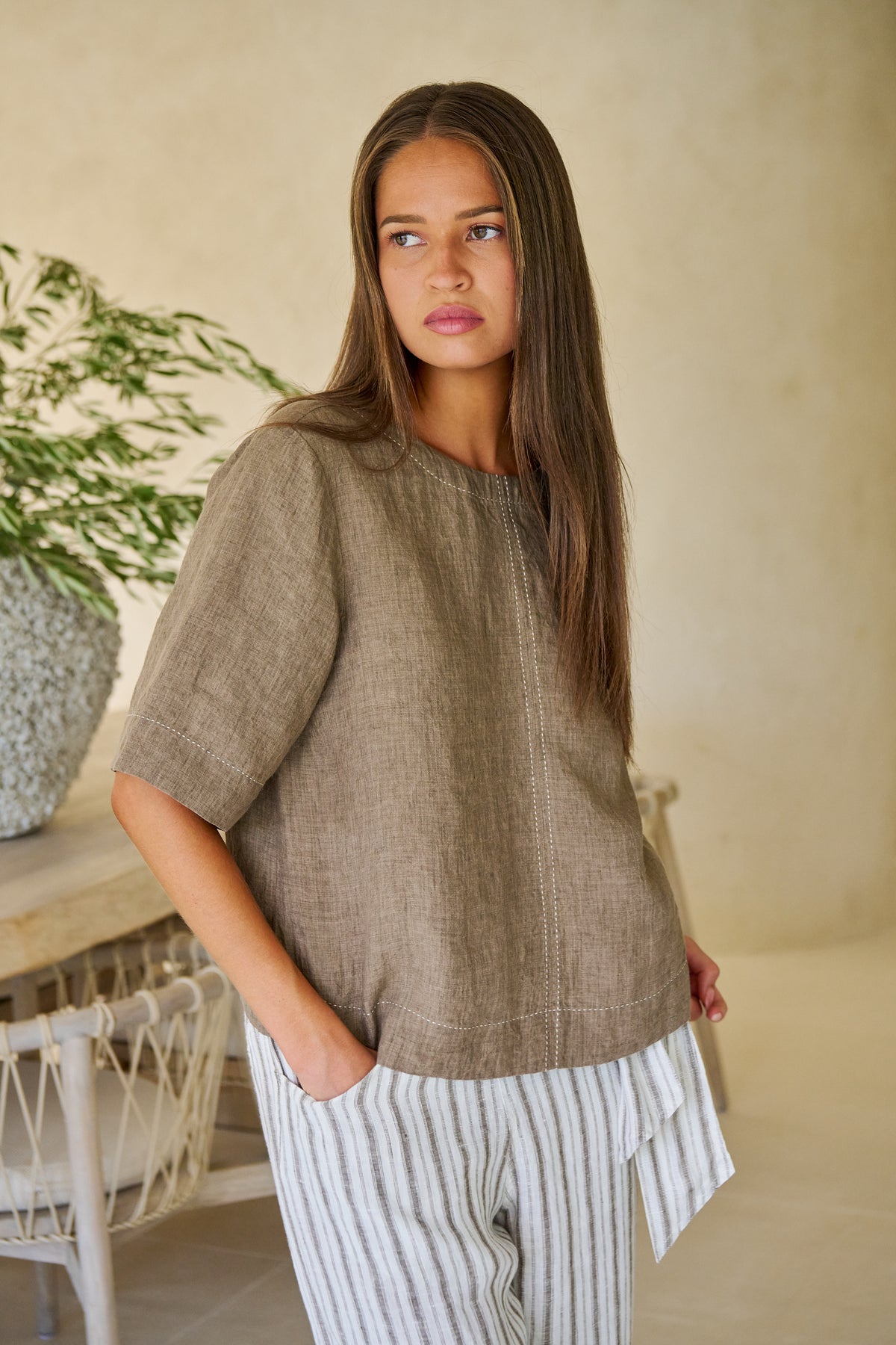 Naturals by O & J - Linen Top | GA724A