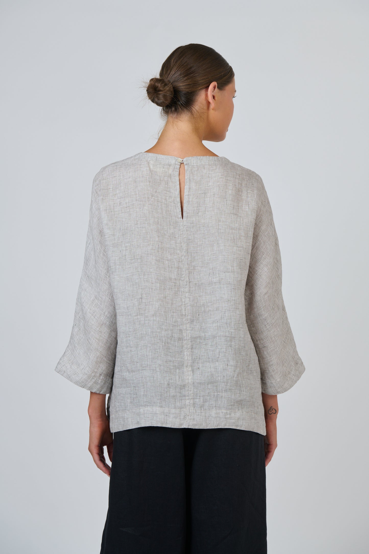 Naturals by O & J - Linen 3/4 Sleeve Top | GA730