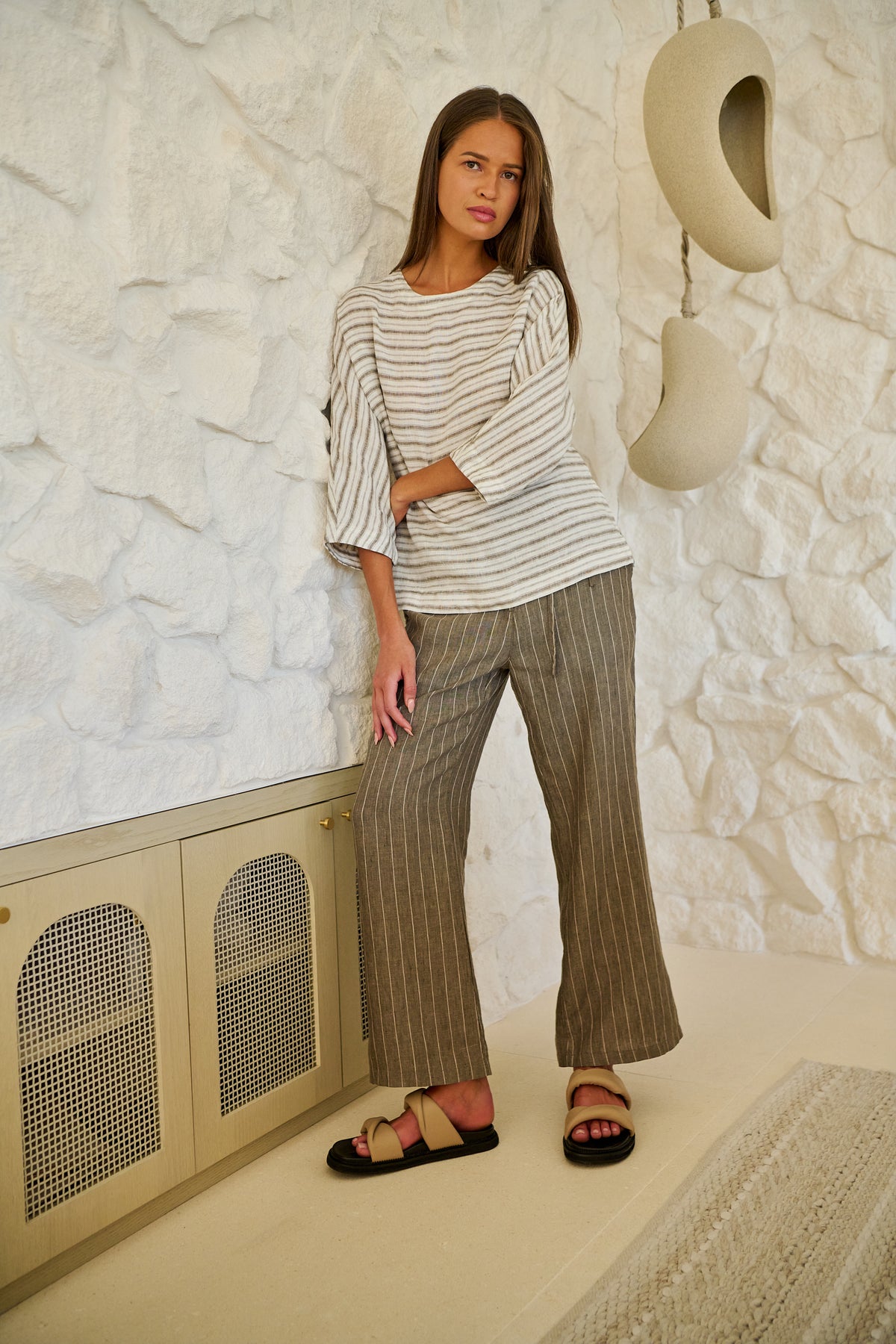 Naturals by O & J - Linen Pant with Tie | GA700
