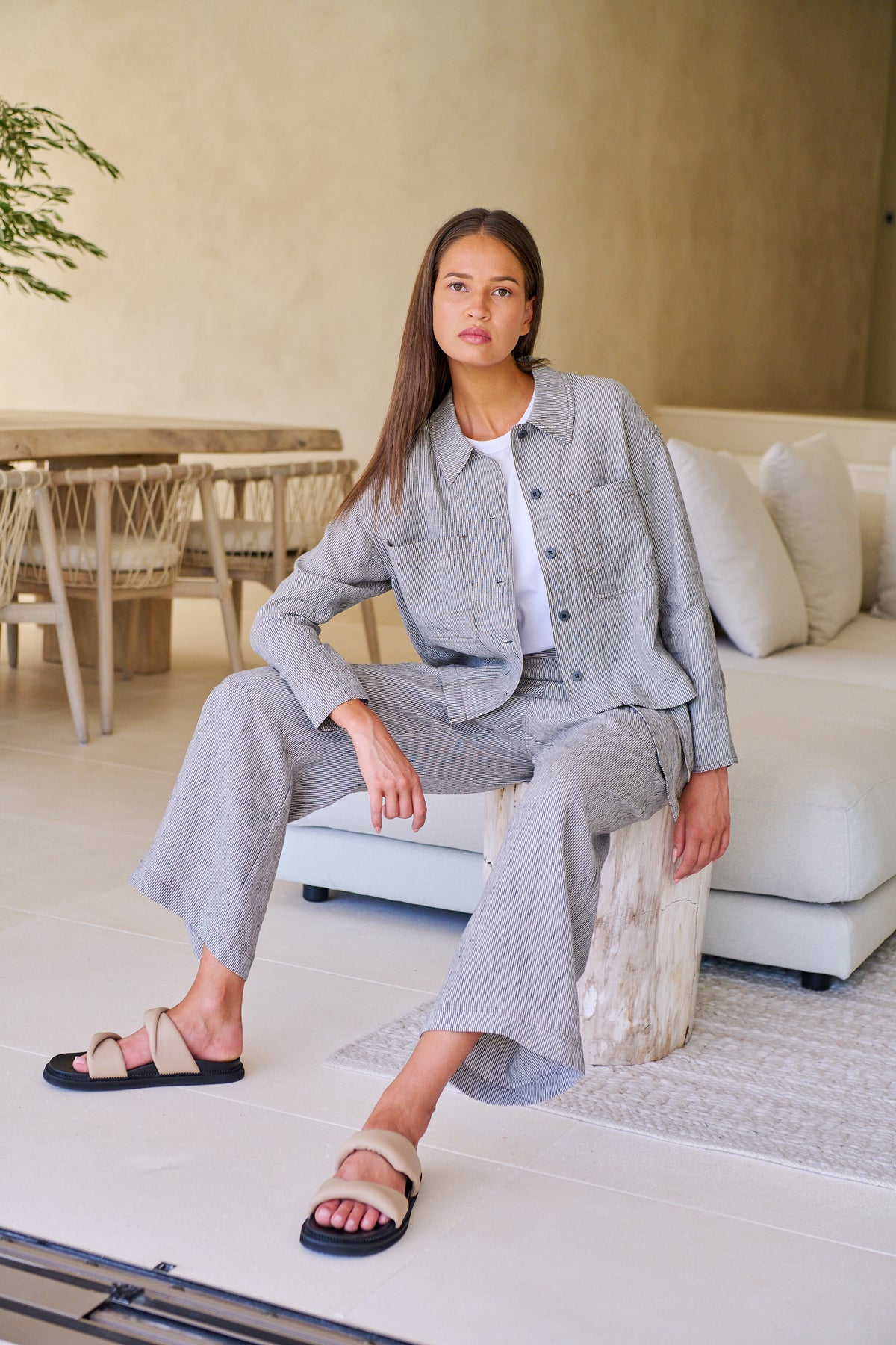 Naturals by O & J - Linen Pant with Tie | GA567