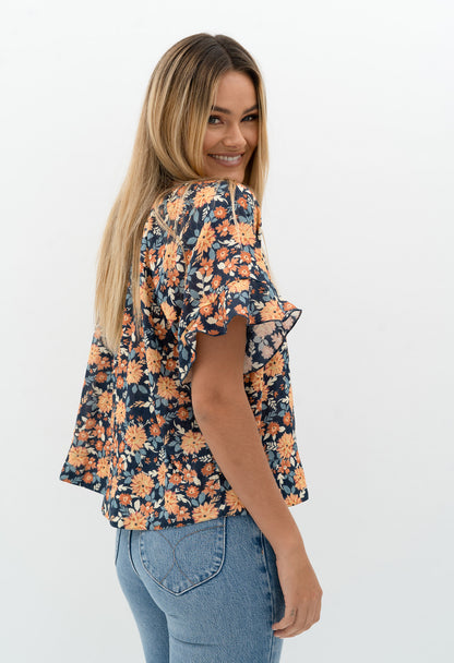 Humidity - Stardust Bloom Blouse Bloom Navy | HS23219